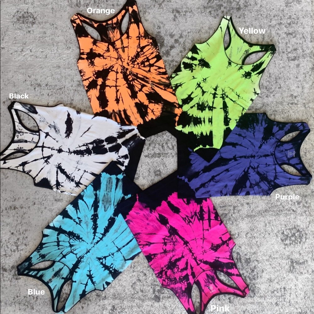 Calla Athletic Wear Racerback Tie Dye Tank NWT